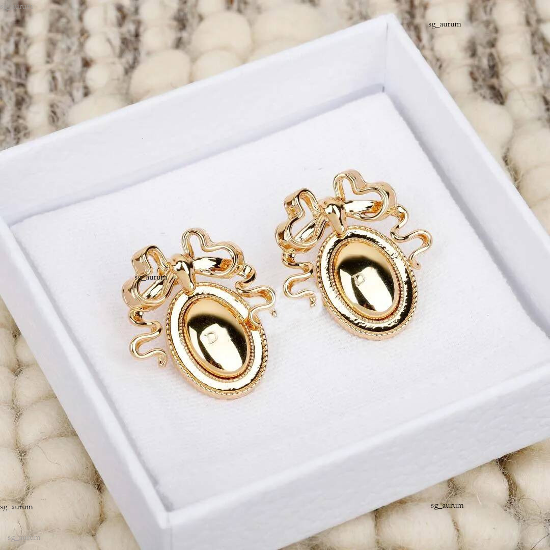 2026 Luxury quality charm special stud earring with words design in 18k gold plated have stamp simple box PS6941B