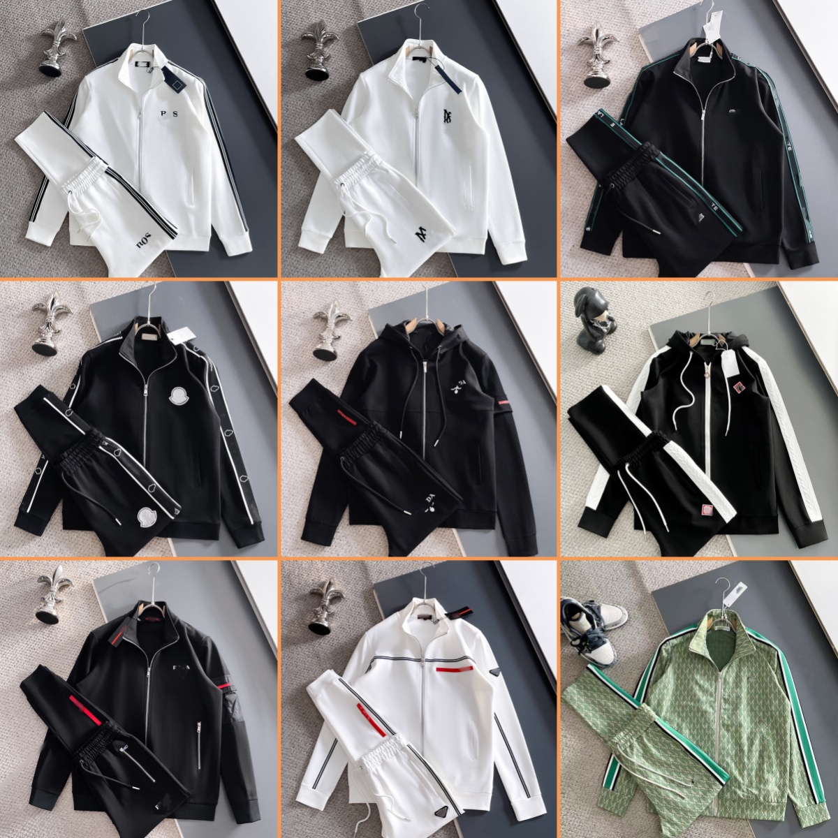 Trainingspakken voor heren, trainingsjack met opstaande kraag en ritssluiting, gestreept sportjack met lange mouwen, casual slim-fit bovenkleding, s