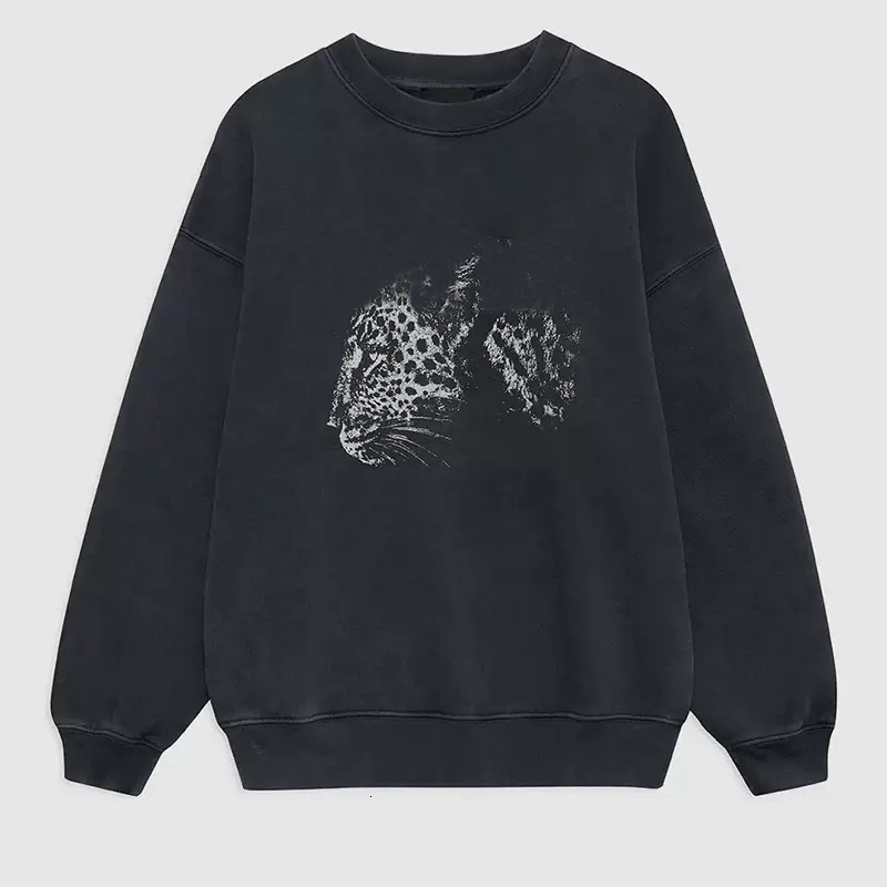 AB Hoodie Washed Sweatshirts Applique Leopard Printed Designer Hoodie Sweater Women Fashion Loose Hoodies 2
