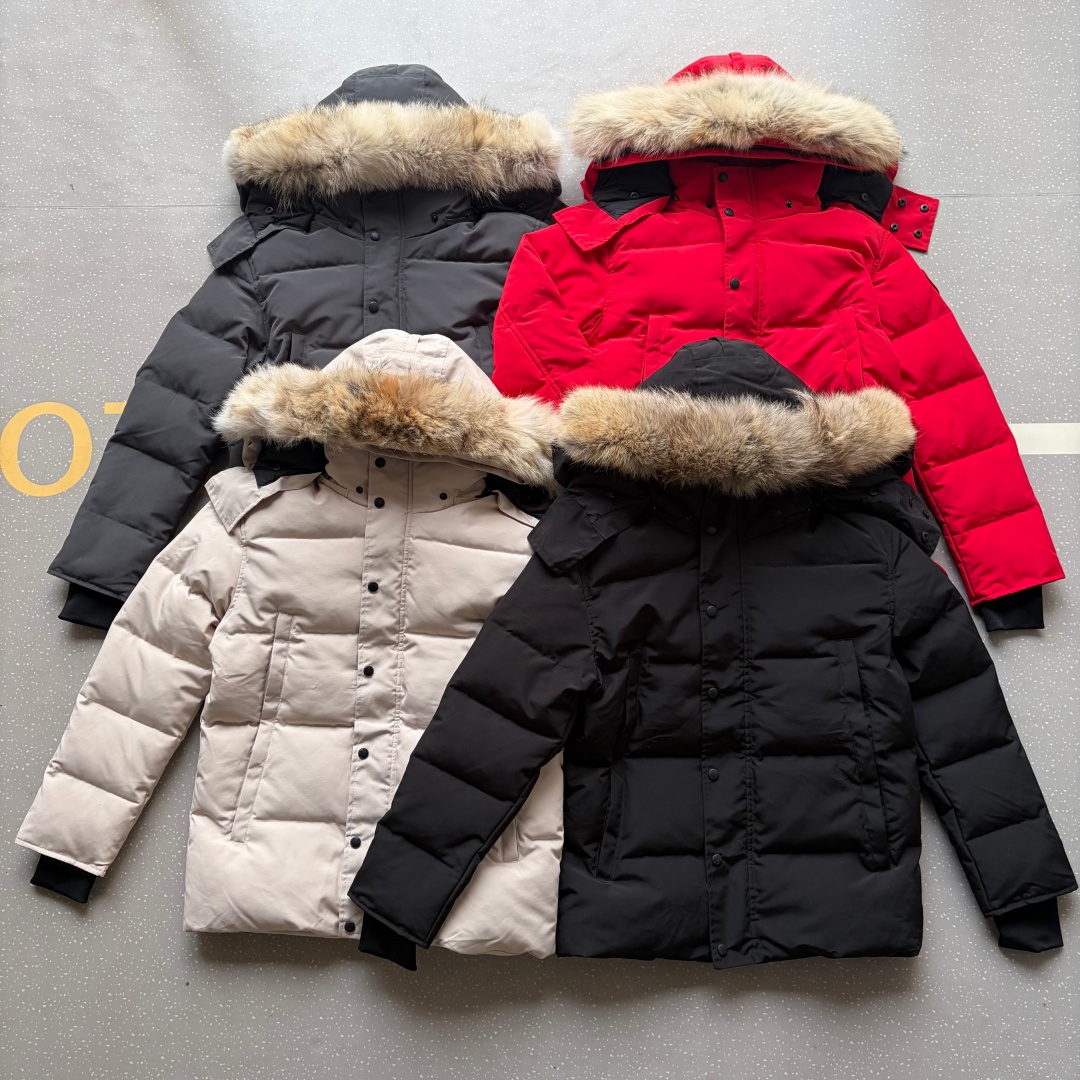 Designer Mens Winter Jacket Doudoune Jacket Wyndham Parka Waterproof Homme Warm Outerwear Wolf Fur Hooded Fourrure Manteau Coat Hiver Women Outdoor