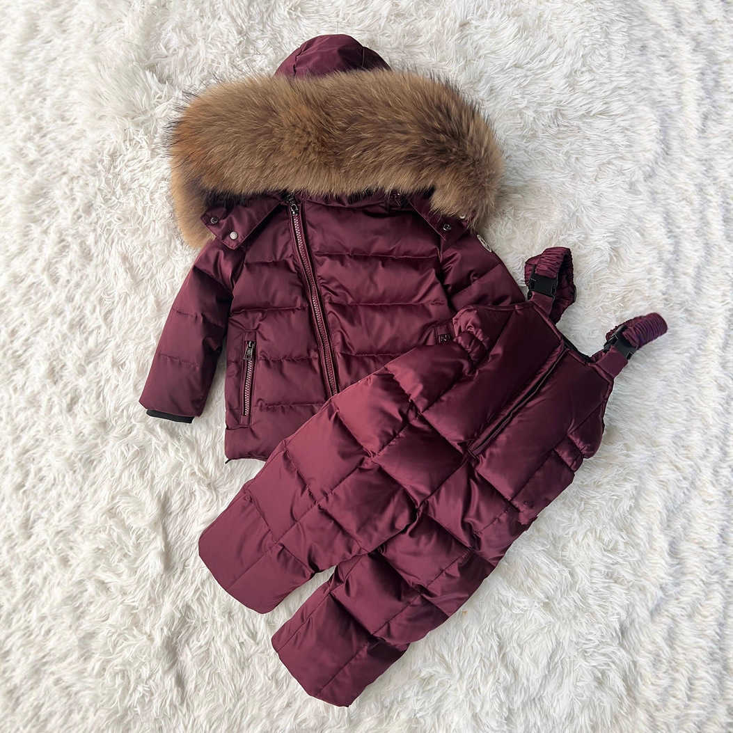 Children's Down Jacket Boys and Girls Baby Outdoor 012 Set Mid-Length Thickened Brand White Duck Down Set L26914
