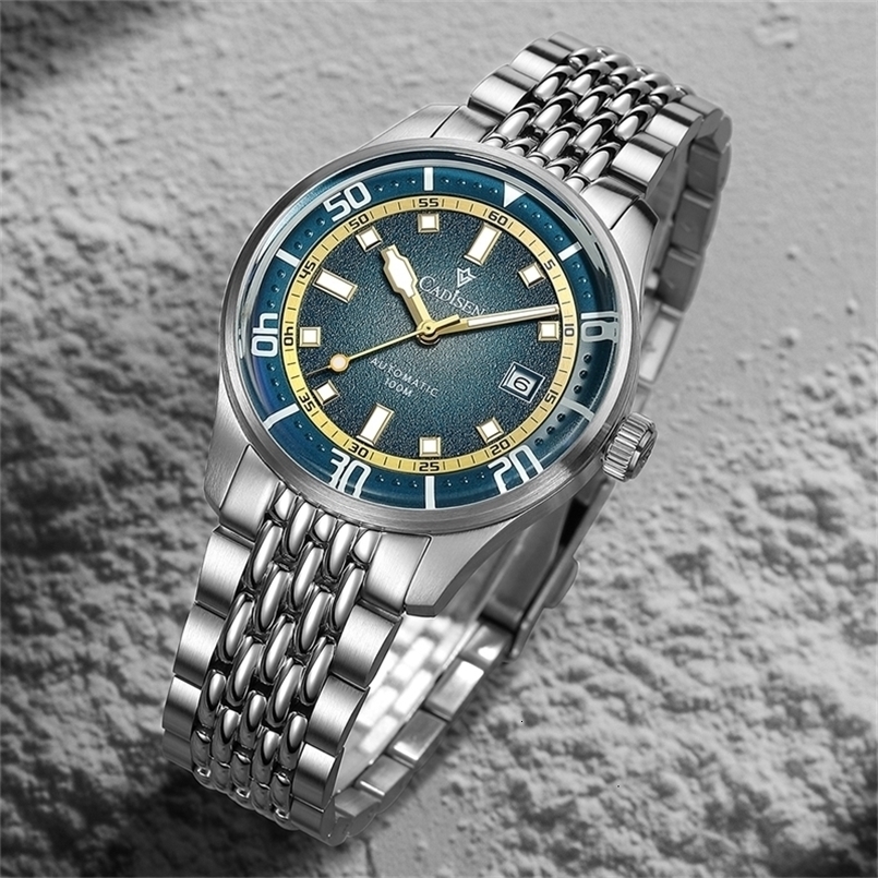 CADISEN Automatic Mechanical Watch Man Silver Business Casual Waterproof Japan MIYOTA 8215 Movement Luminous Men's 260831