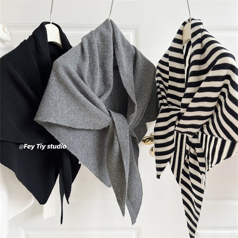 Australian 100% Wool Shawl Enlarged Autumn and Winter Warm Triangle Scarf Knitted Women 260831