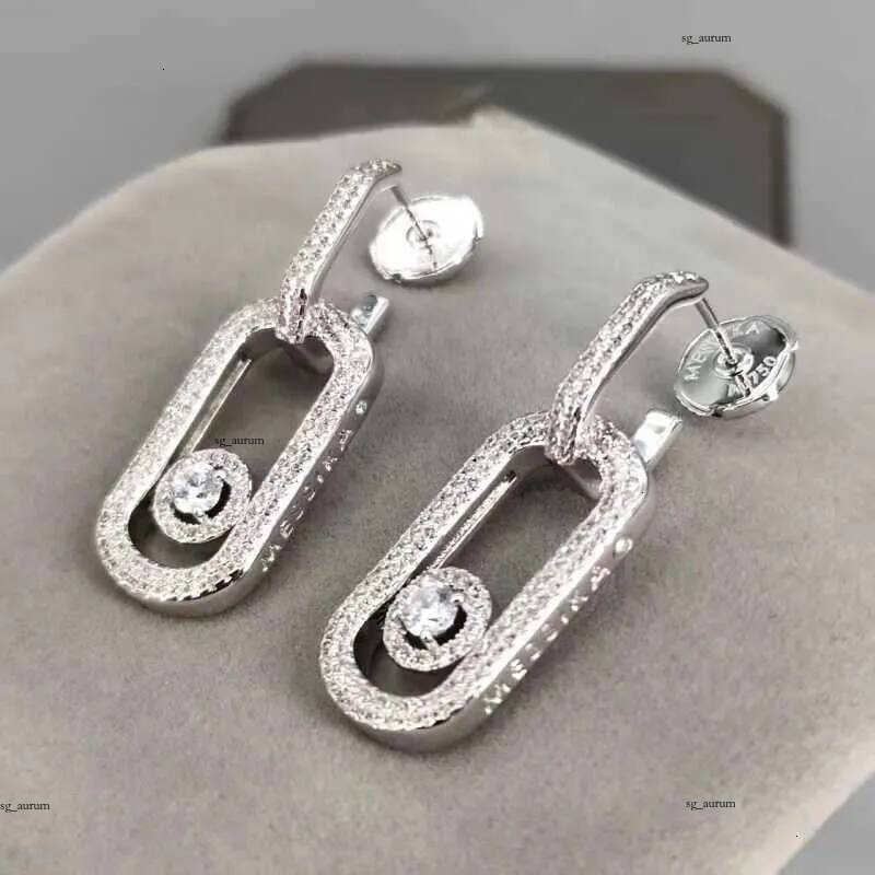 Boucles d'oreilles de luxe à la mode en or 18 carats boucle d'oreille luxe argent ovale coulissant polyvalent minimaliste quotidien boucle d'orei