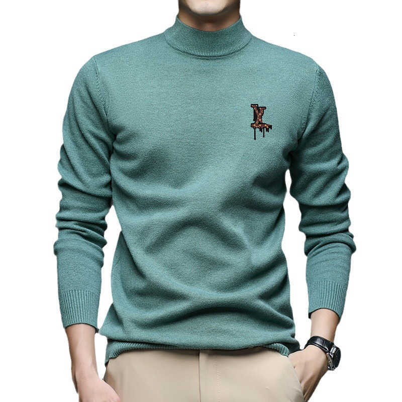 Designer Men's Sweaters New Men's Autumn Solid Color Half Turtleneck Slim Sweater for Men Youth Base Shirt Men's Clothing F2DM