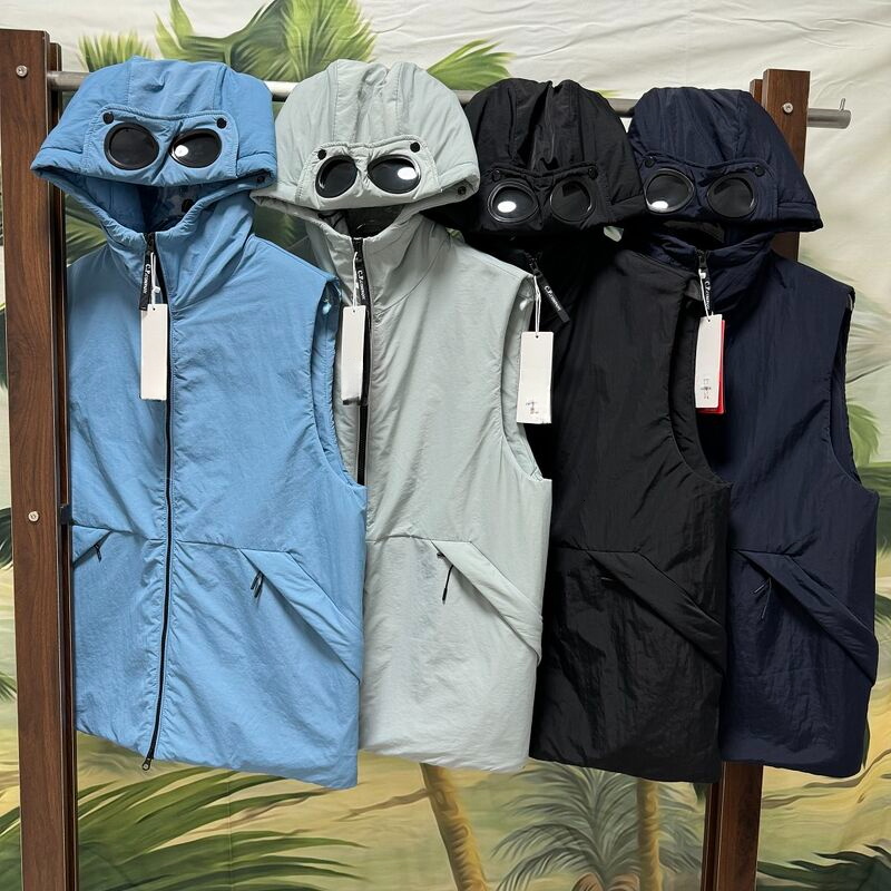 CPPC Goggle Hooded Vest for Men, Lightweight Puffer Style, Warm Winter Casual Windproof Outerwear, Multi Color for Everyday Wear, S-XL