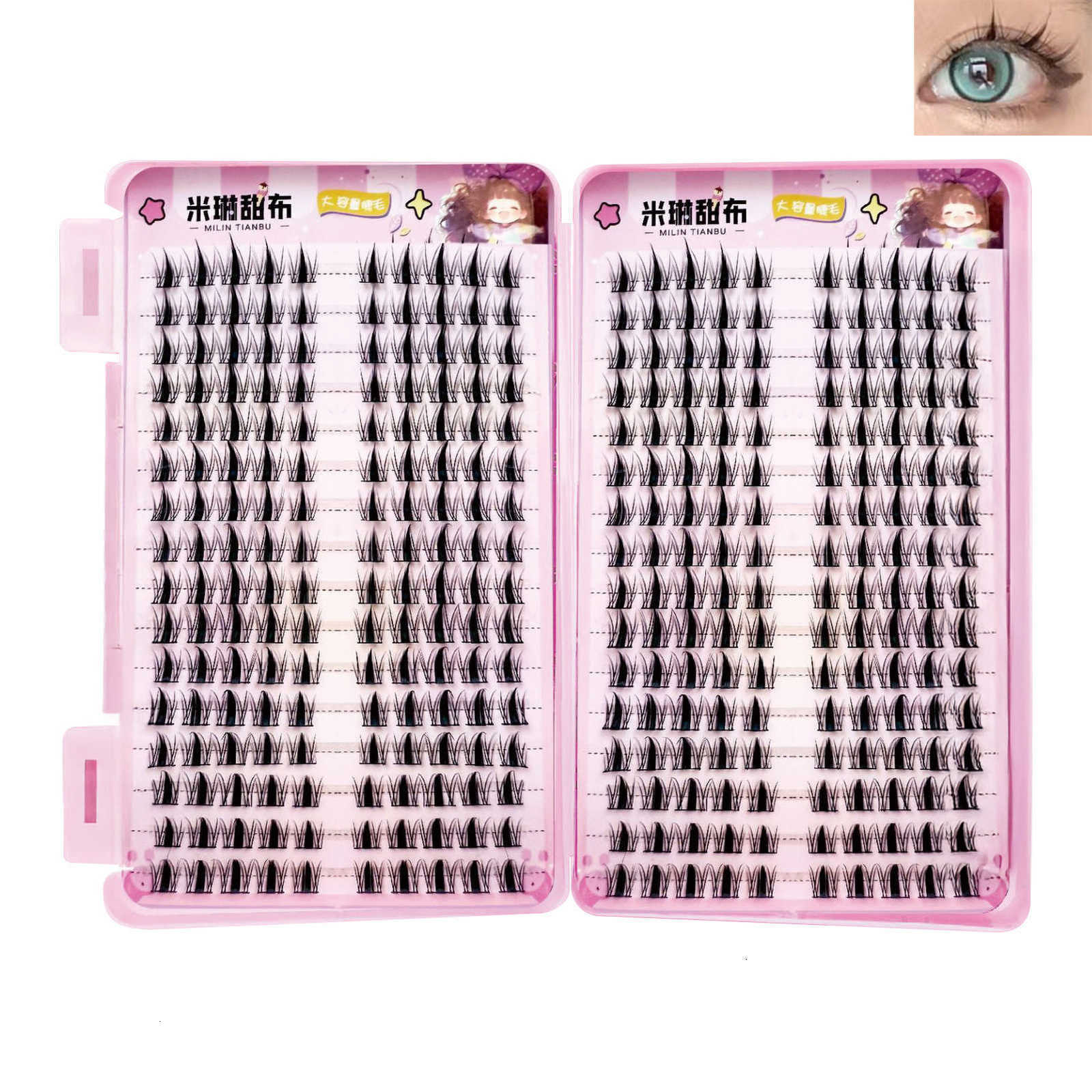 False Clusters Volume 32 Pairs Eyelashes Book 7D Black fake Eyelashes individual Thick C Curl 5-14mm Mix Natural daily Lashes L260914
