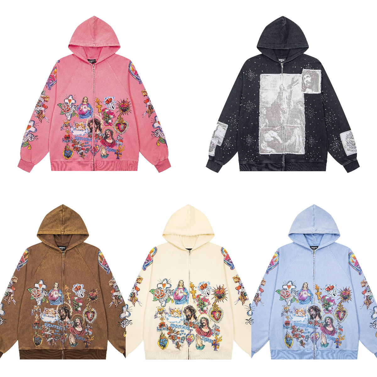 Righteous Designer Man Jacket High Quality Coat Trendy Brand Full Print Hip-Hop 3D Print Streetwear Loose Hooded Sweatshirt Jacket