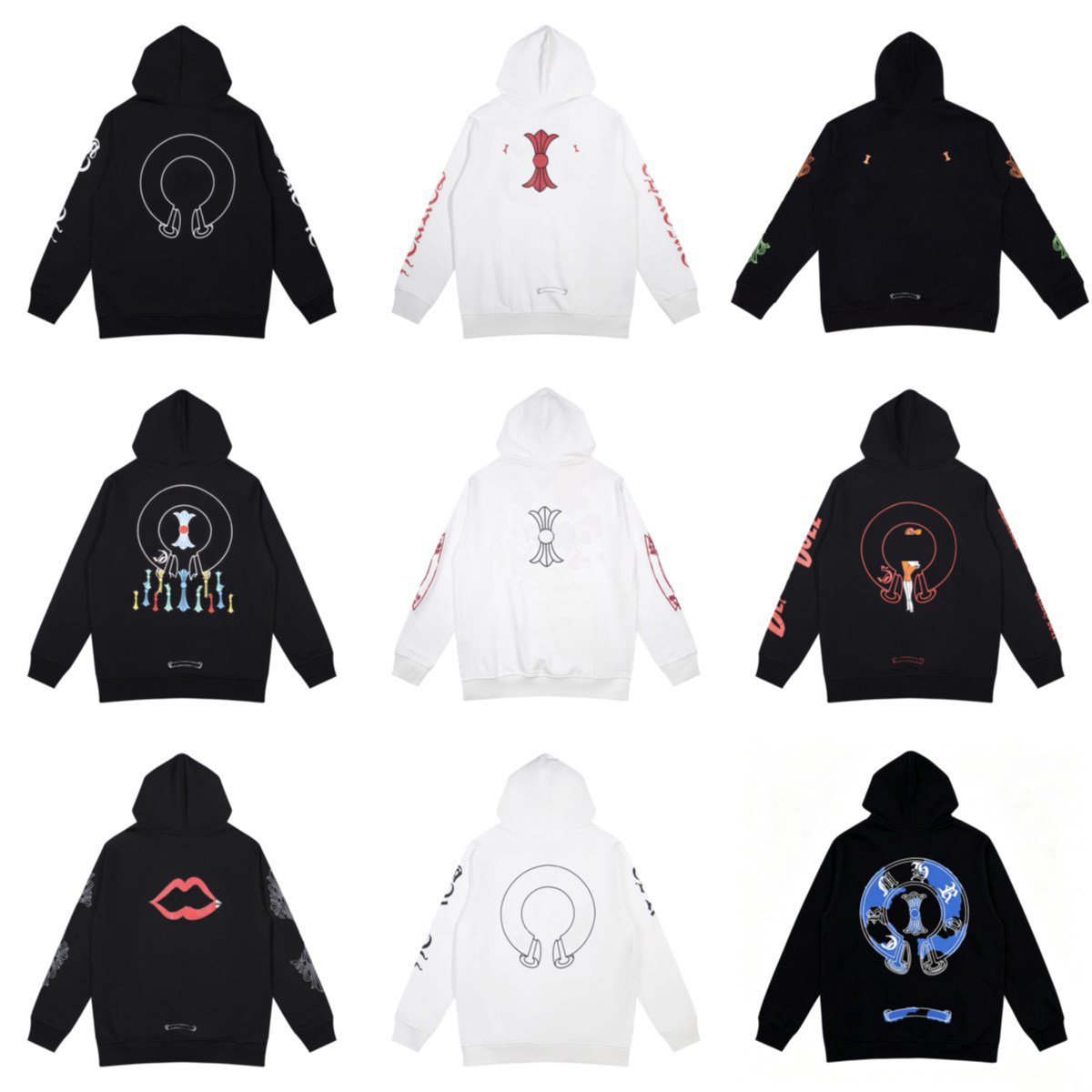 mens designer clothes Chrome hoodie luxury ch sanskrit cross Letter graphic pullover sweatshirt Unisex cotton loose outdoor coat casual Streetwear l