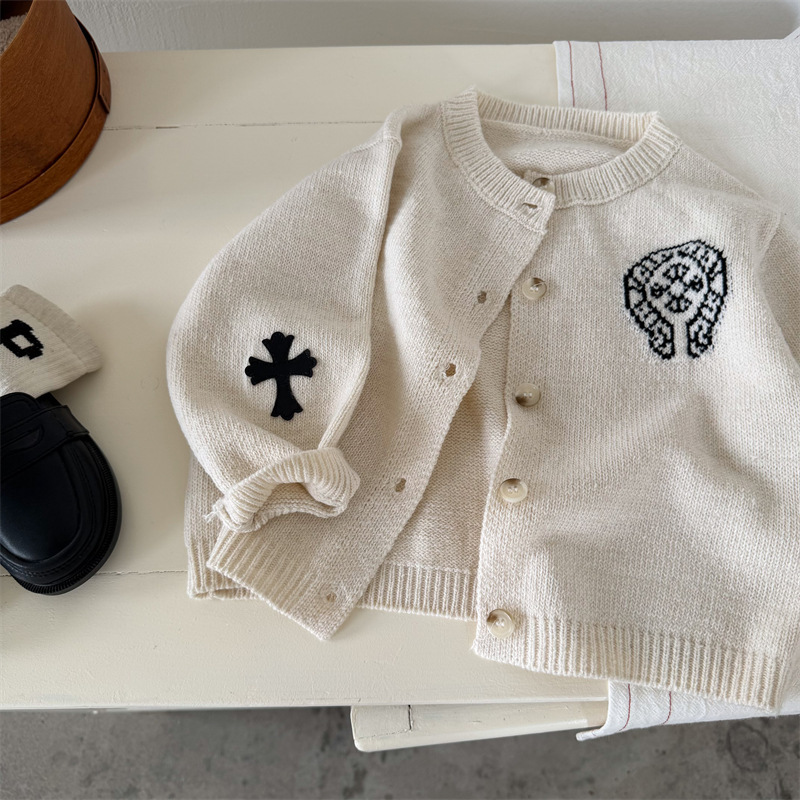 Children's Knitted Cardigan Spring and Autumn Boys' Sweater Coat Korean Style