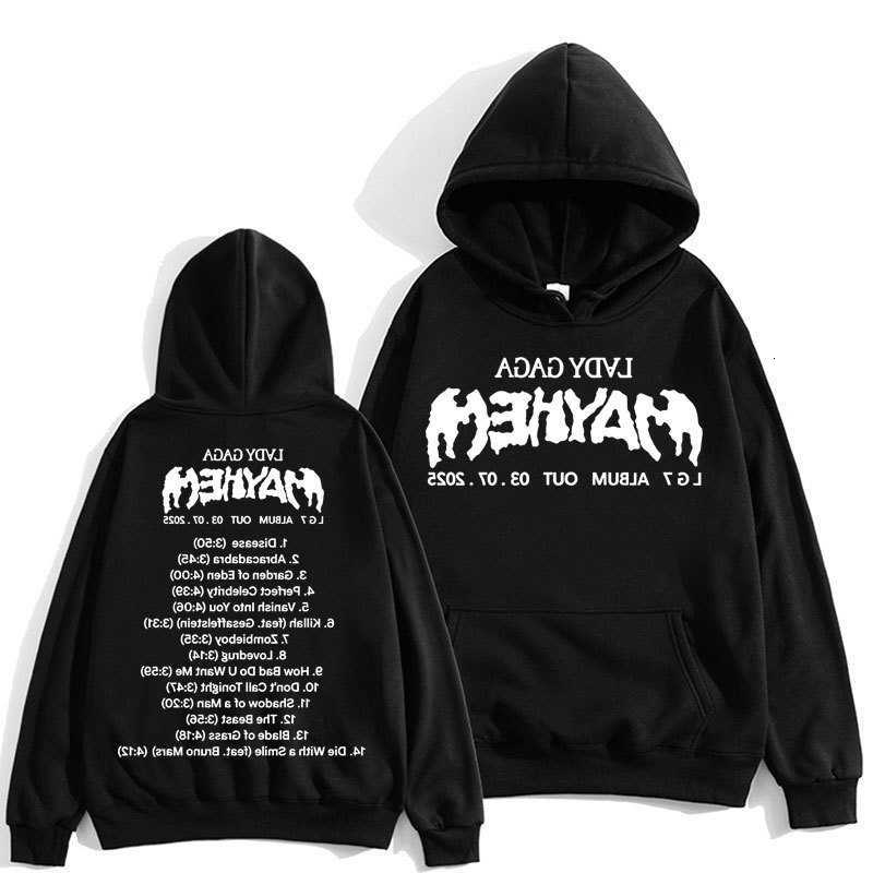 Album Lady New Gaga Mayhem Harajuku Hoodie Fashion Men Women Pop Music Vintage Long sleeve Loose Y2k Tracksuit Streetwear D260915