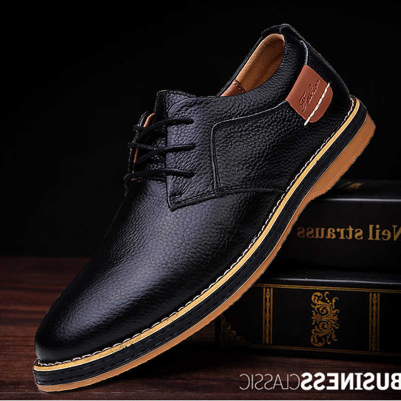 Dress Classic Men Genuine Leather Shoes ltalian Big Size 38-48 Men Lace-up Oxfords Shoes Loafers Man Business Casual Shoes H260915