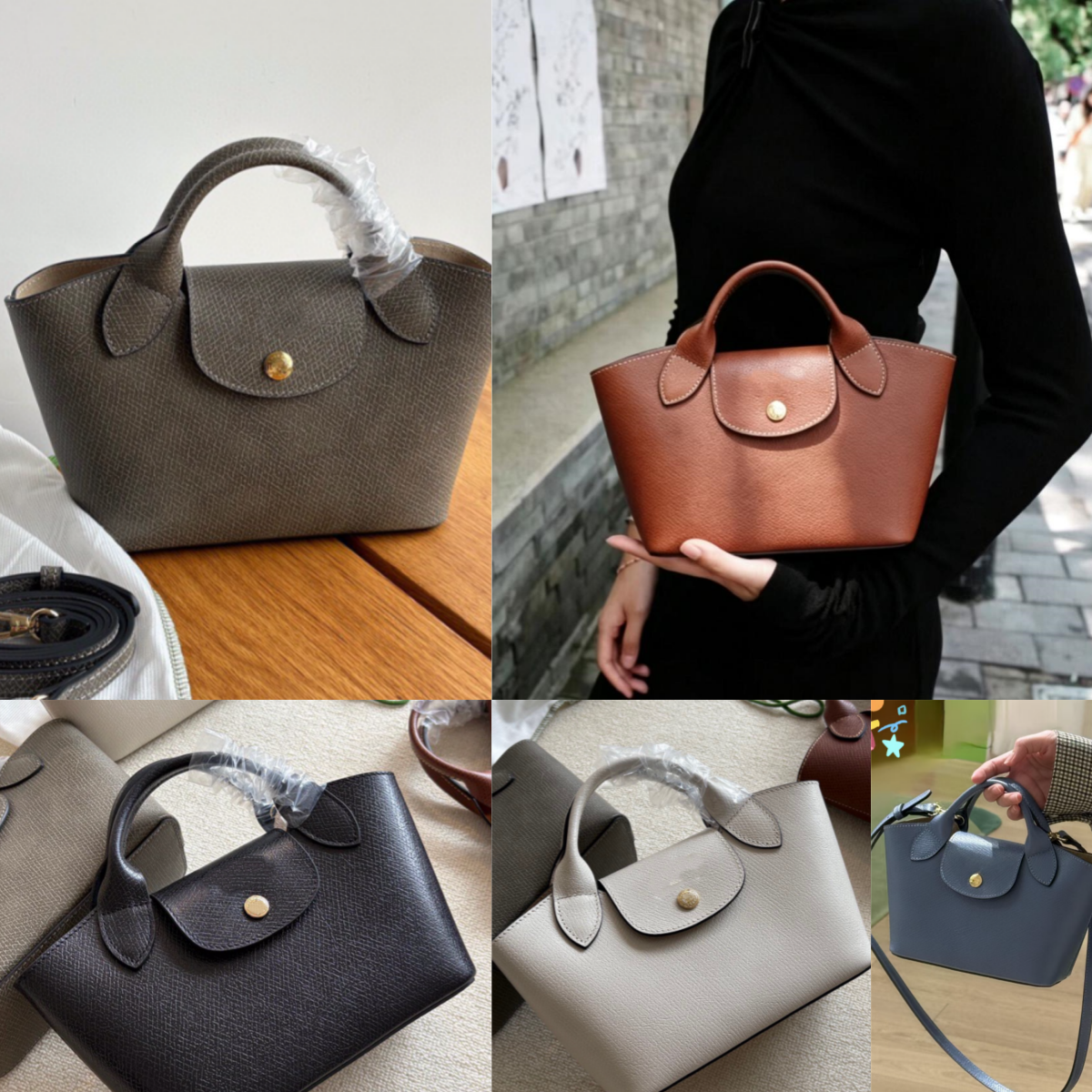 E7380 Large Capacity Handheld Crossbody Tote Bag Womens Durable Dumpling-Inspired Shopping Satchel with Adjustable StrapWinter Style Vegetable Baske
