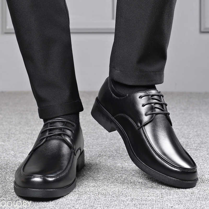 formal new business Autumn winter round toe men's shoes casual simple comfortable lace up height increasing men's shoes H260915