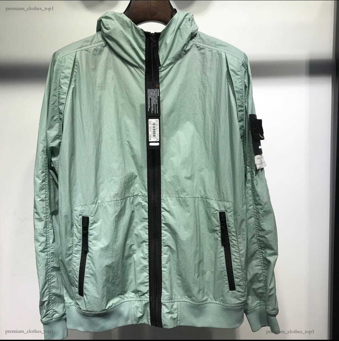 Stonees Black Jacket Metallic Crinkled Nylon Stons Hooded Bomber Coat Windproof Waterproof Outdoor Casual Men Women Top For Hiking Daily Light Shell