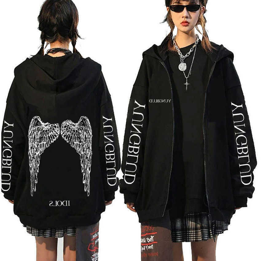 Tour Yungblud Album IDOLS Wings 2025 Zipper Hoodie Male Oversized Zip Up Jacket Men Women Clothing Hip Hop Hoodies Streetwear D260915