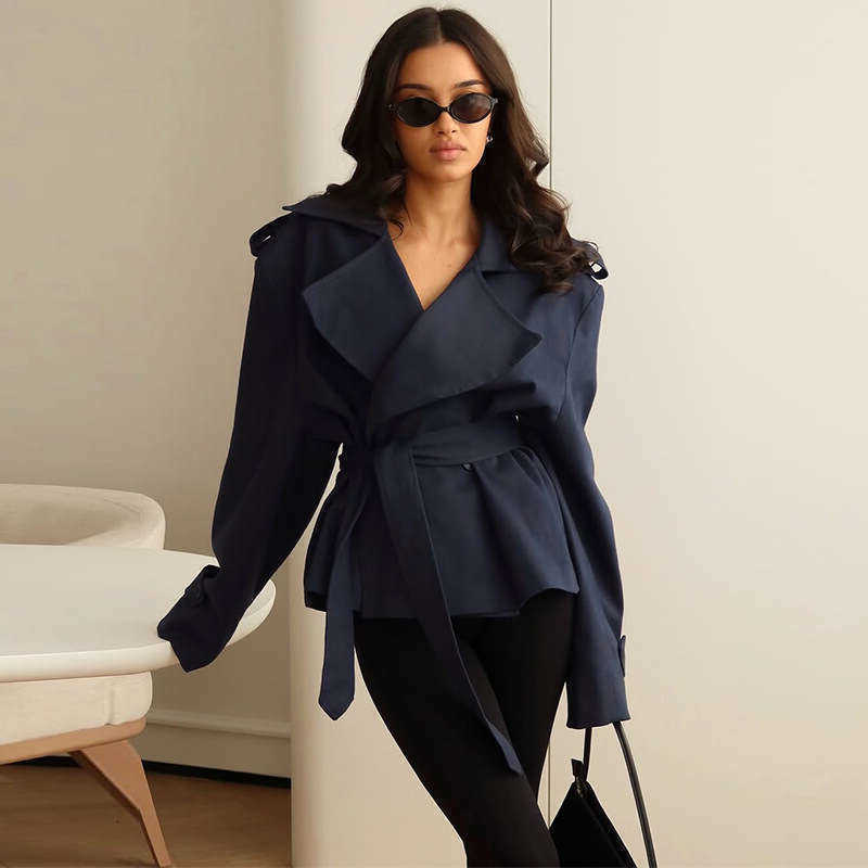 Autumn 2025 Women's New European and Elegant Commuter Waist-Cinching Long Jacket S260915C8ZS