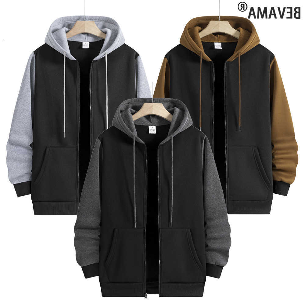 Long Closure Hoodies Autumn Zipper sleeve Jacket Men's Sports Casual Hooded Sweatshirt Multi Pockets Outdoor Jogging Clothing D260915