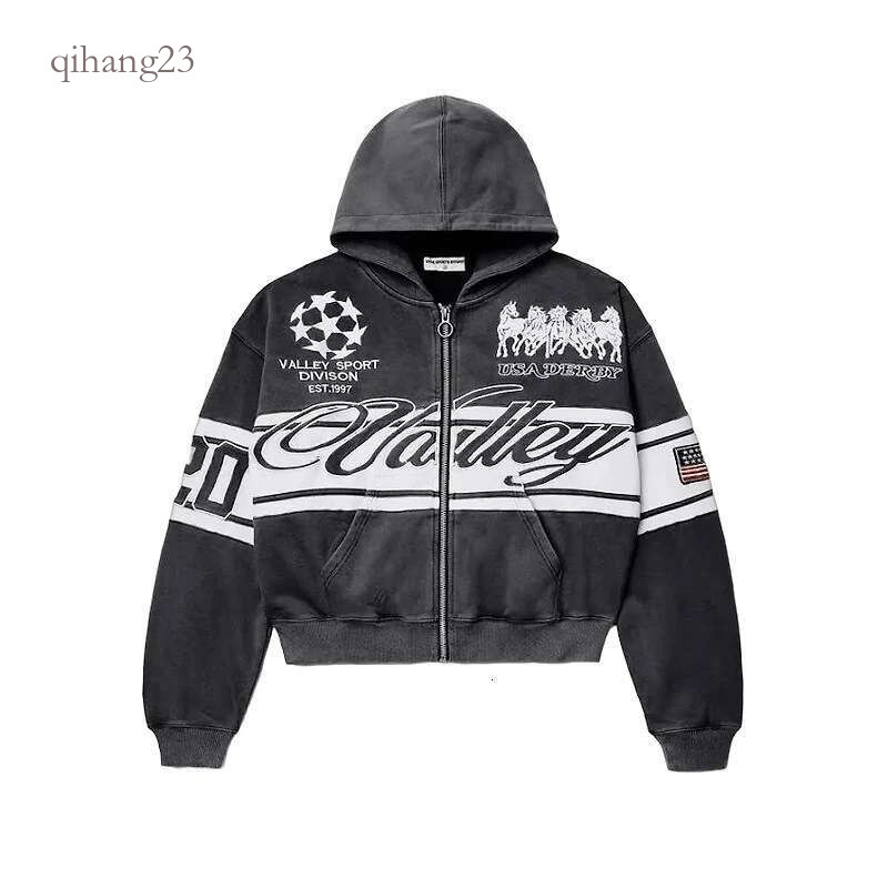 Vally Hoodie men Designer Valleydreams Jacket Y2k Graphic Zip Up Diamonds Couple Hooded Sweatshirt Retro Camouflage Print Zipper Vally Dream Jacket