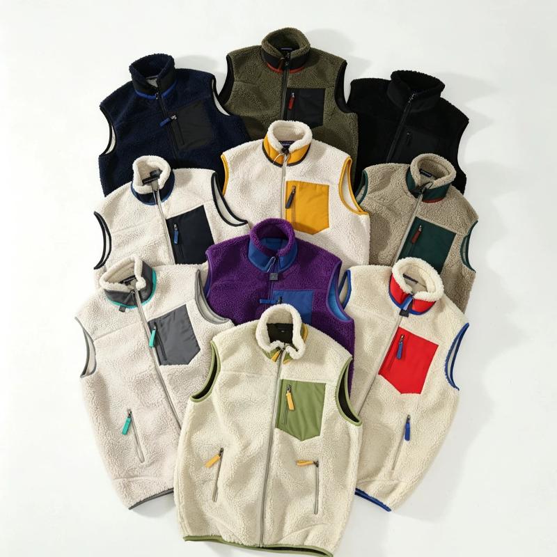 Faux Fleece Lined Zip Up Vest For Men Women Stand Collar Sleeveless Winter Warm Thick Fleece Multi Color