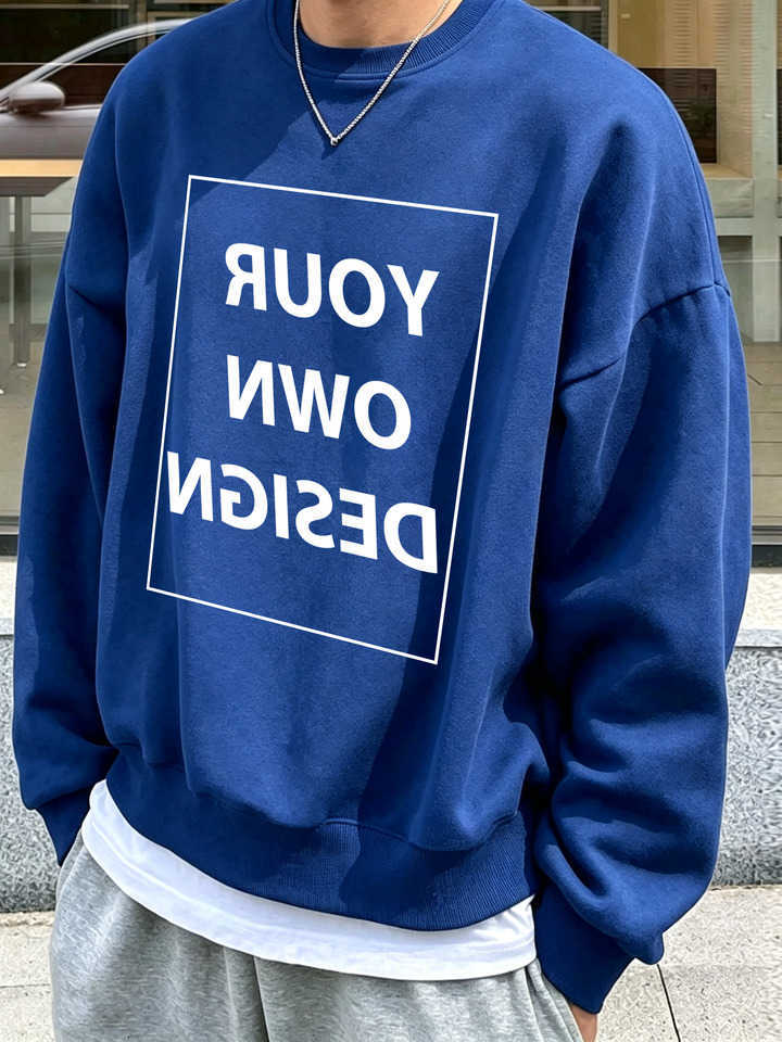 Sweatshirts Customize DIY Mens Personalized Casual Street Tops Classic Daily Team Workwear Comfy Hoodless Loose Pullovers D260915