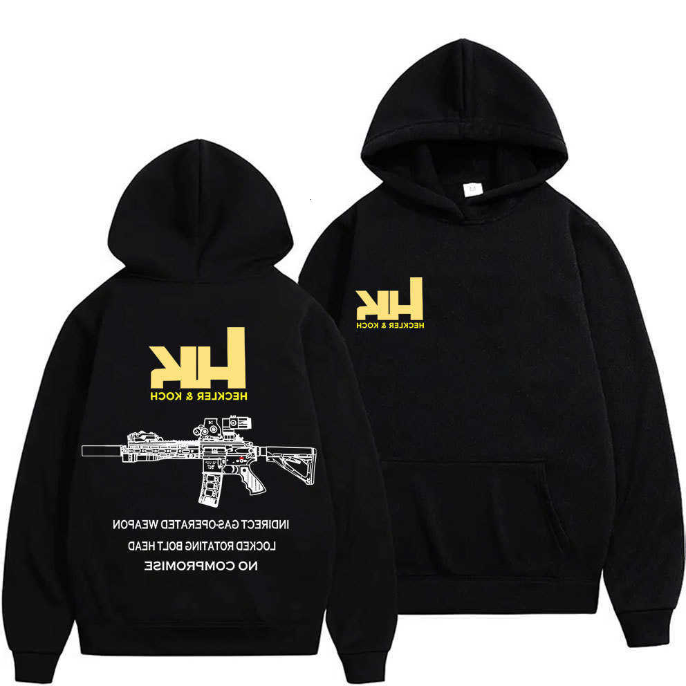 Fashion 2026 Heckler Koch HK M4 Gun Design Men's Casual Trend Pullover Streetwear Autumn and Winter Warm Hoodie D260915