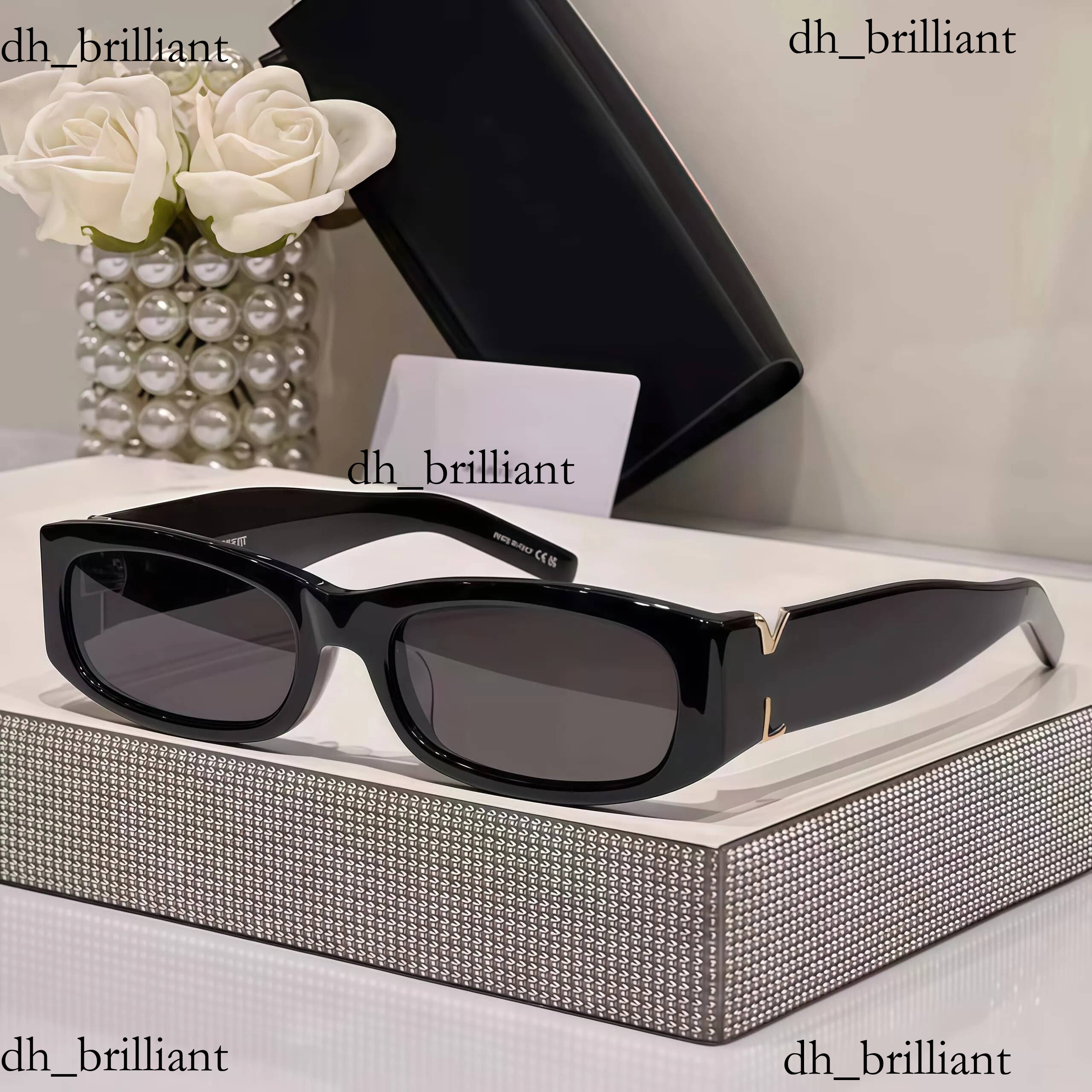 2026 luxury designer sunglasses for women men rectangle black frame Y letter glasses driving beach vacation UV400 fashion eyewear gift box L152 H