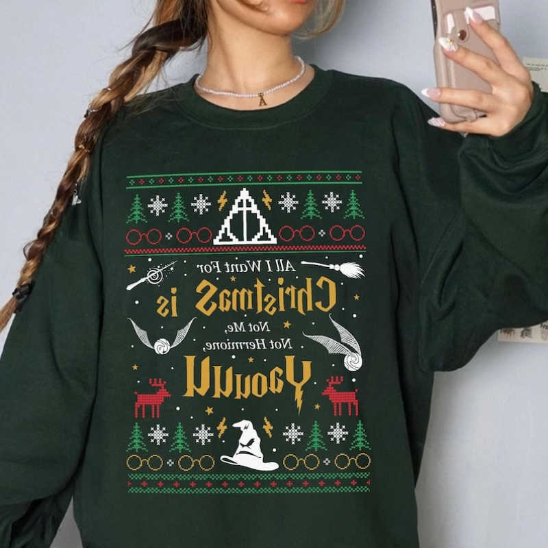 Is All Want Ugly I Not Me Merry Christmas Funny Women Xmas Autumn and Winter Sweatshirt Gift Yaou for Her Matching Hoodies D260915