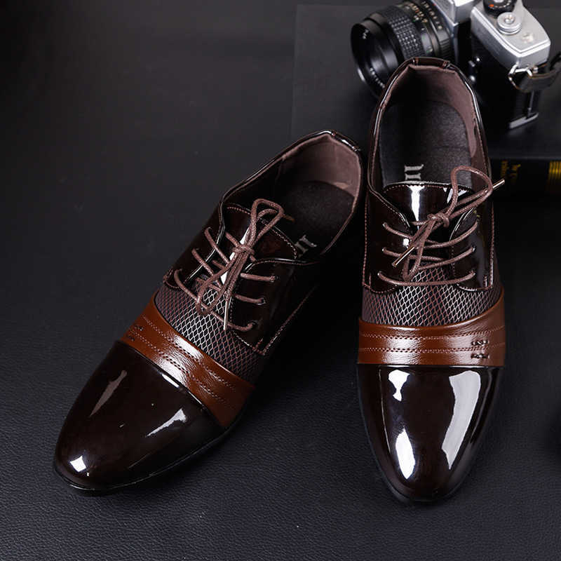 Leather Formal Shoes Men's Dress Shoes Oxfords Fashion Shoes Elegant Work Footwear Drop Shipping Slip-On Size 38-49 H260915