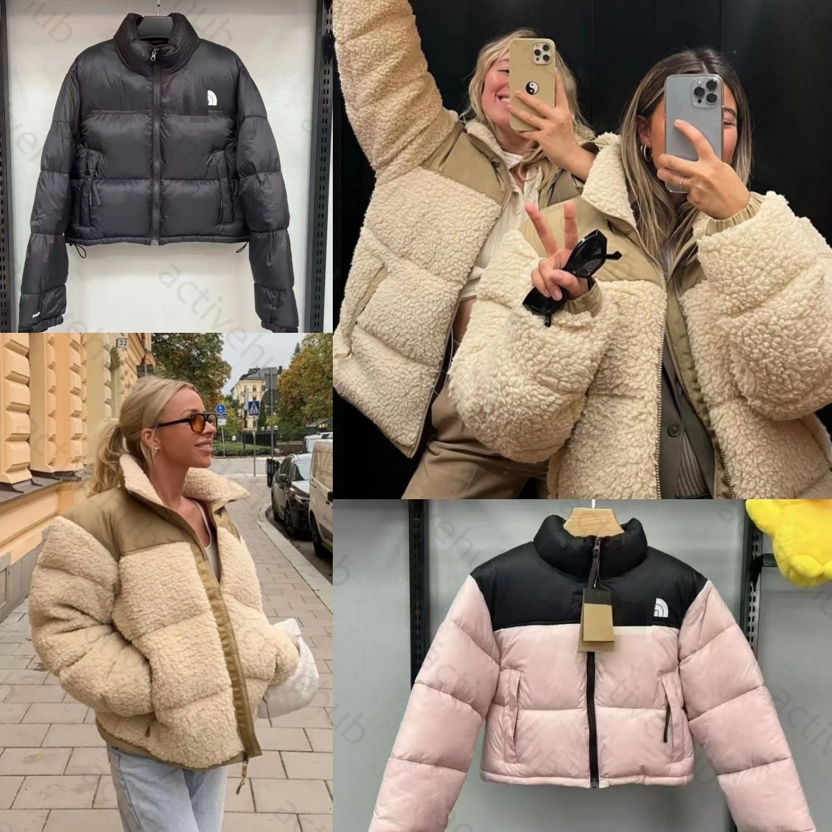 Face Lamb Fur Fleece Sherpa jacket Womens Mens Designer Winter Patchwork Faux Shearling Thickened Cotton Down Coats for Couple Warm Street Outerwear