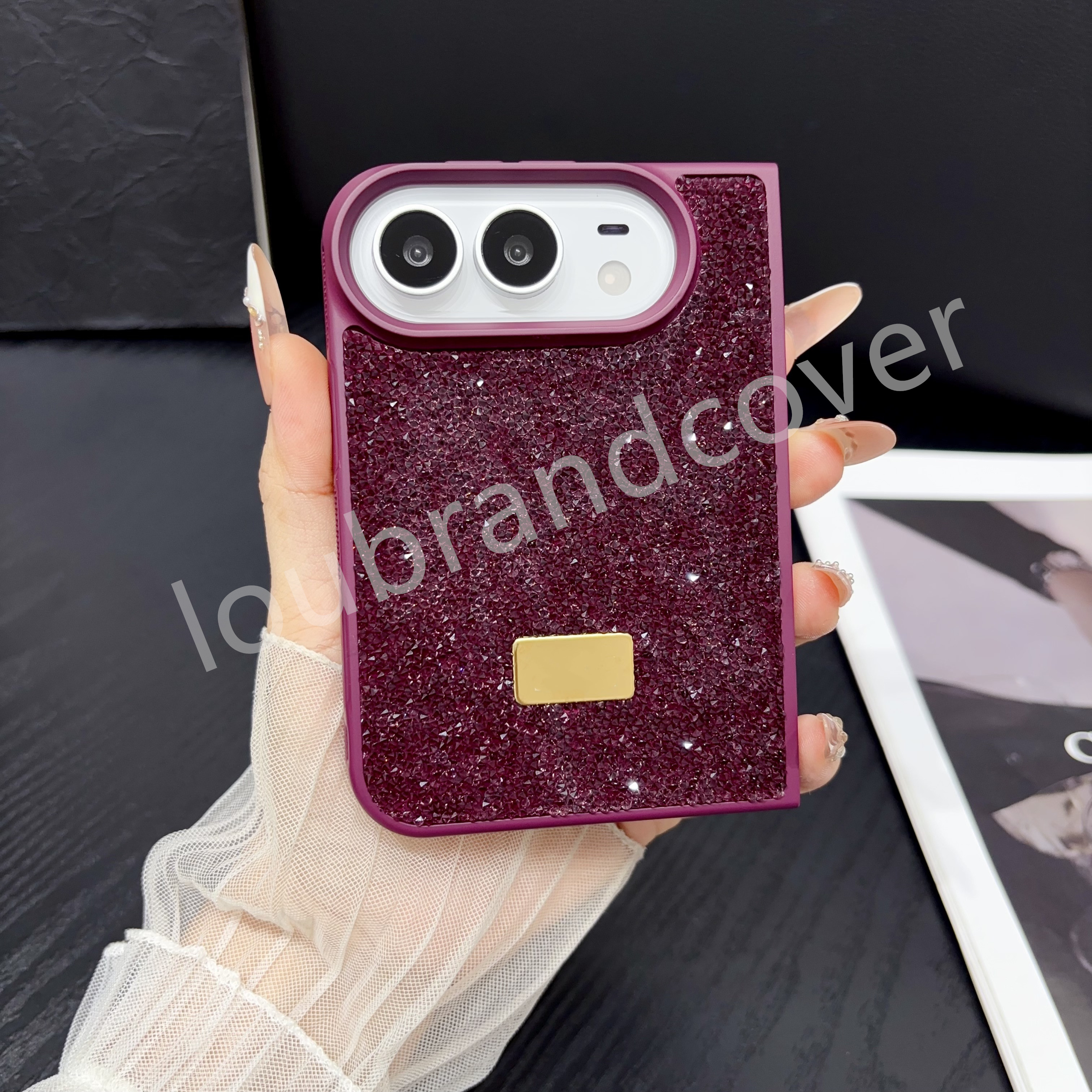Luxury Glitter Diamond Phone Case for iPhone Duo 18 Pro Max 17 Pro 16 14 13 12 15 Plus Samsung Galaxy S26 Ultra S25 Plus S24 S23 Designer Bling Spar