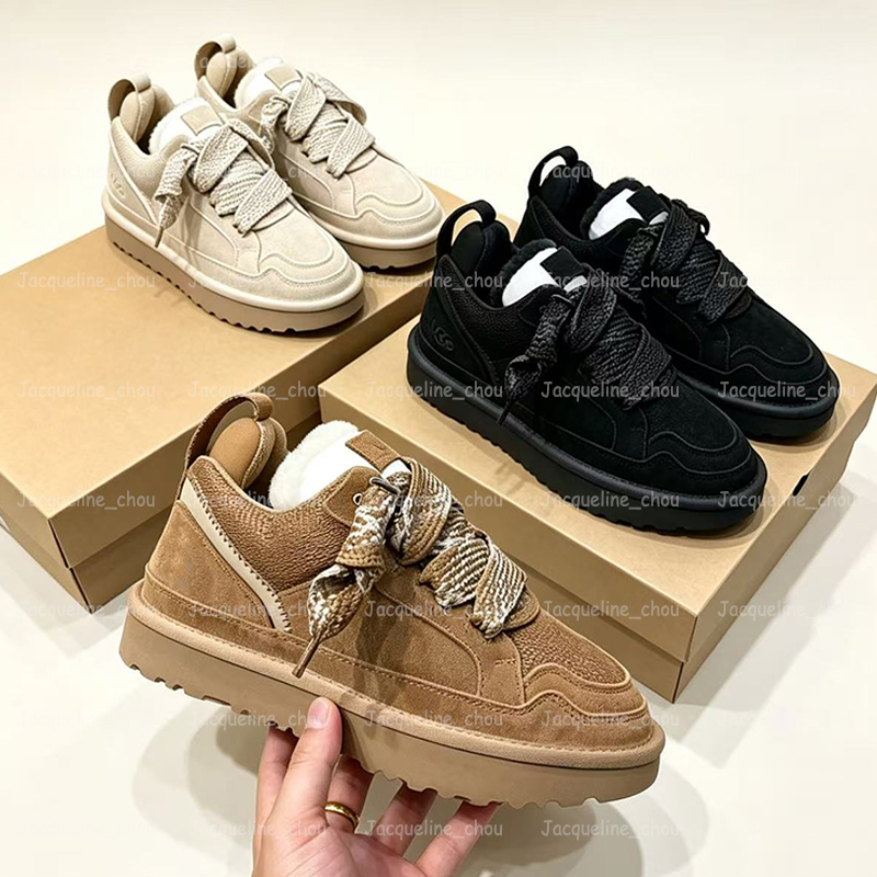 Botas de diseñador para mujer Zapatillas de deporte con plataforma Bota de nieve peluda Jumbo con cordones Bota de invierno Botines cálidos Tazz Tas