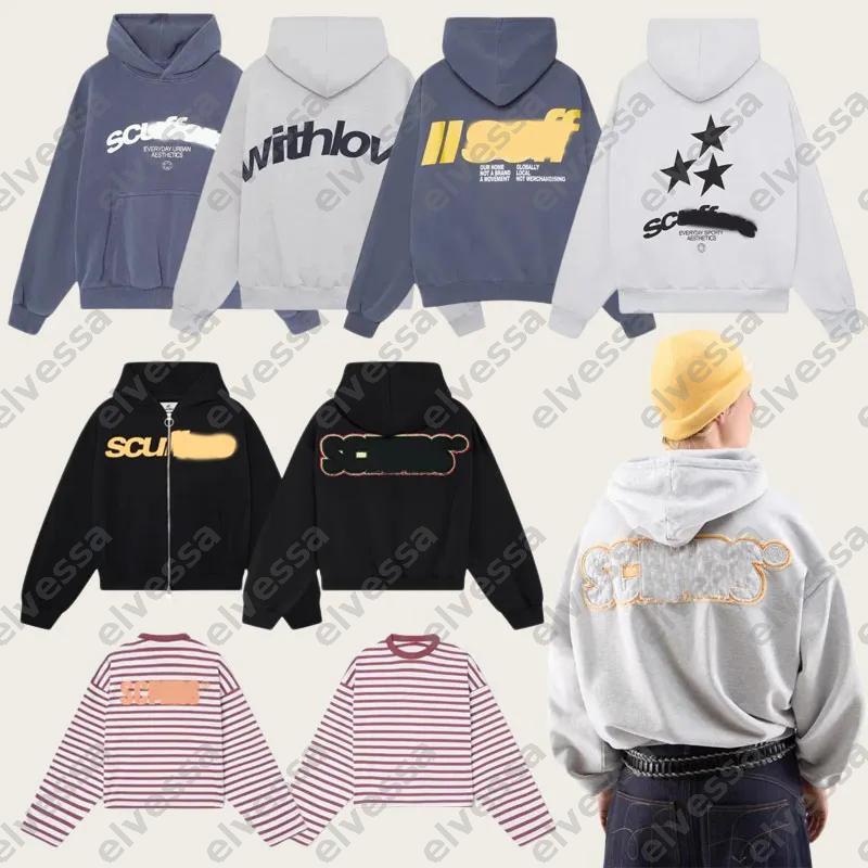 Sweats à capuche Hommes Designer Scffrs Mousse Imprimé Sweat À Capuche Blanc Designer Hommes Femmes Vintage Star Sweat À Capuche Hip Hop Sweat Su