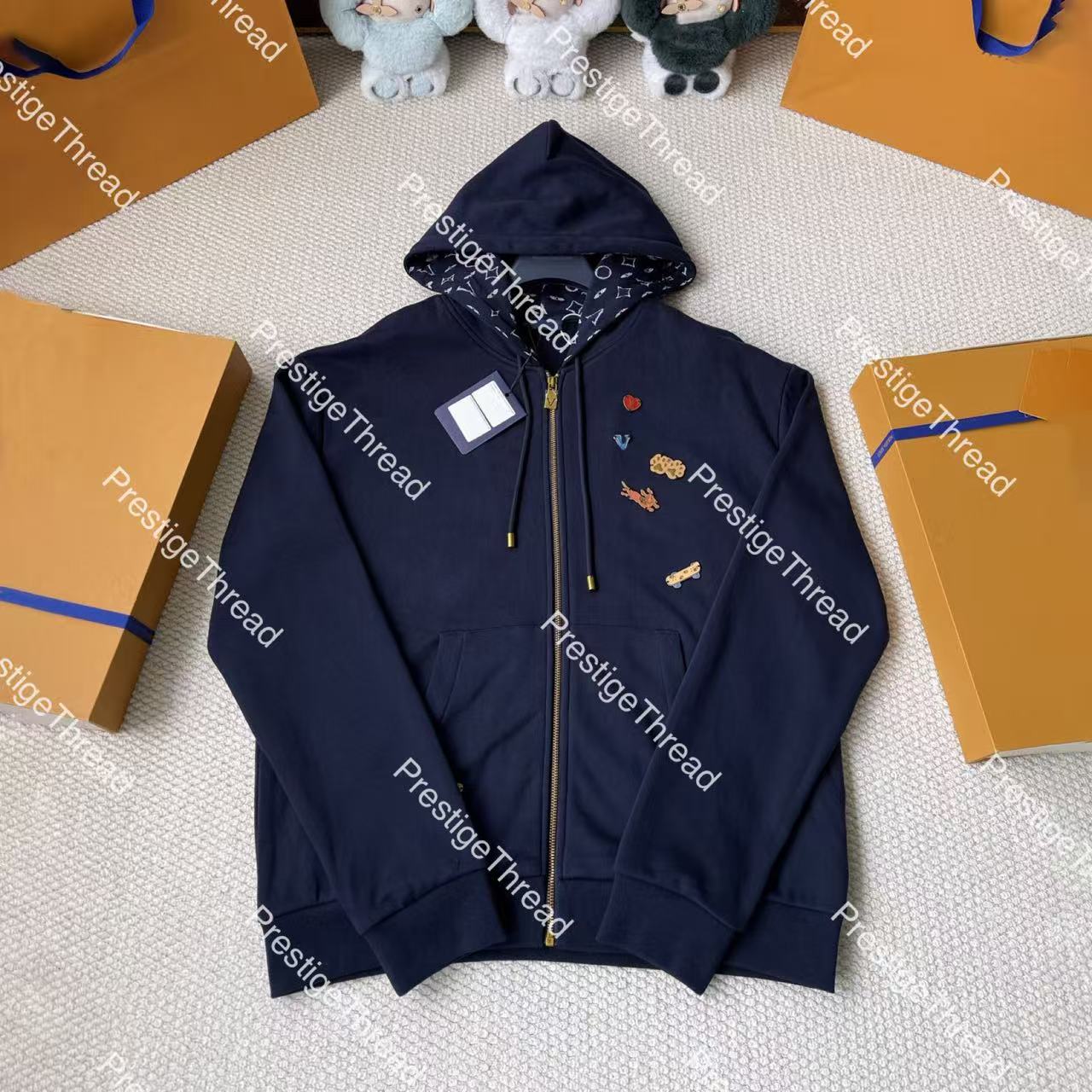 26 New Style Hoodie Designer Men's Jackets Jacquard Logo CVD Zipper Hoodie