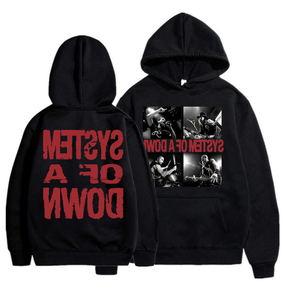of System Rock A Band Down Graphic Hoodies Men Women Vintage Metal Popular Long sleeve Oversized Hipster Hoody Sweatshirt D260915