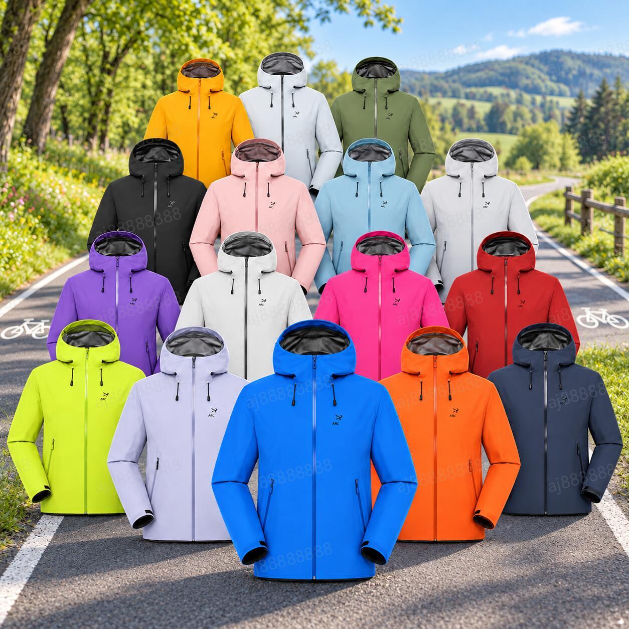 Arcteryxilly Men Women Waterproof Cycling Jacket Windproof Breathable Hooded Long Sleeve Bike Top for Road Cycling