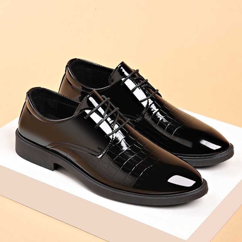 Oxford Men Glossy Pattern Dress Shoes Lace Up Comfort Business Formal Leather Footwear Big Size 47 Wedding Party Shoes H260915