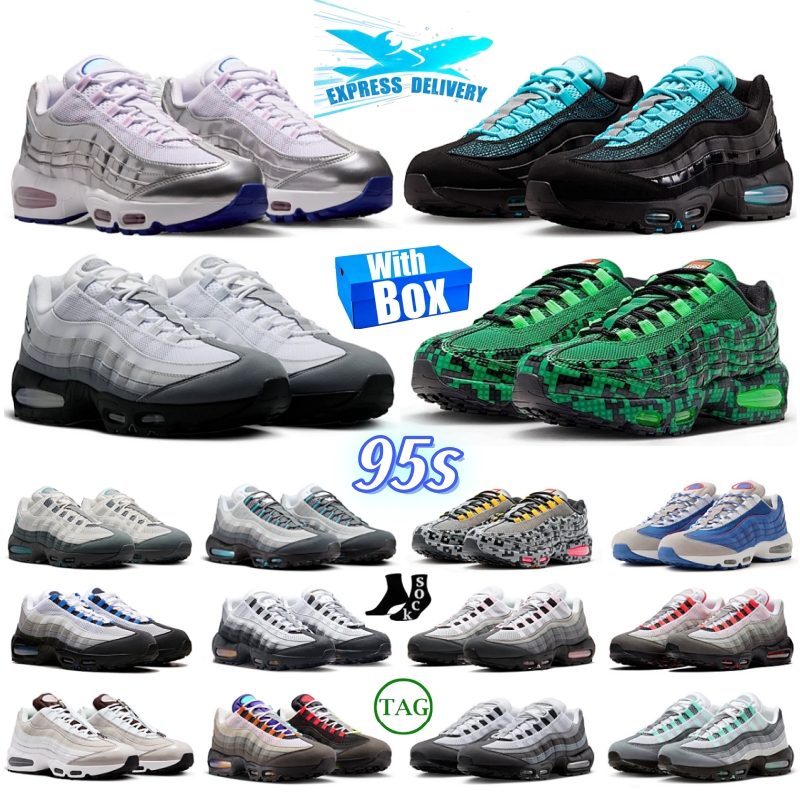 Livraison gratuite Designer 95 95s chaussures de course formateurs Triple noir blanc Tour jaune tempête égéenne Sequoia rose bleu Spark néon homm