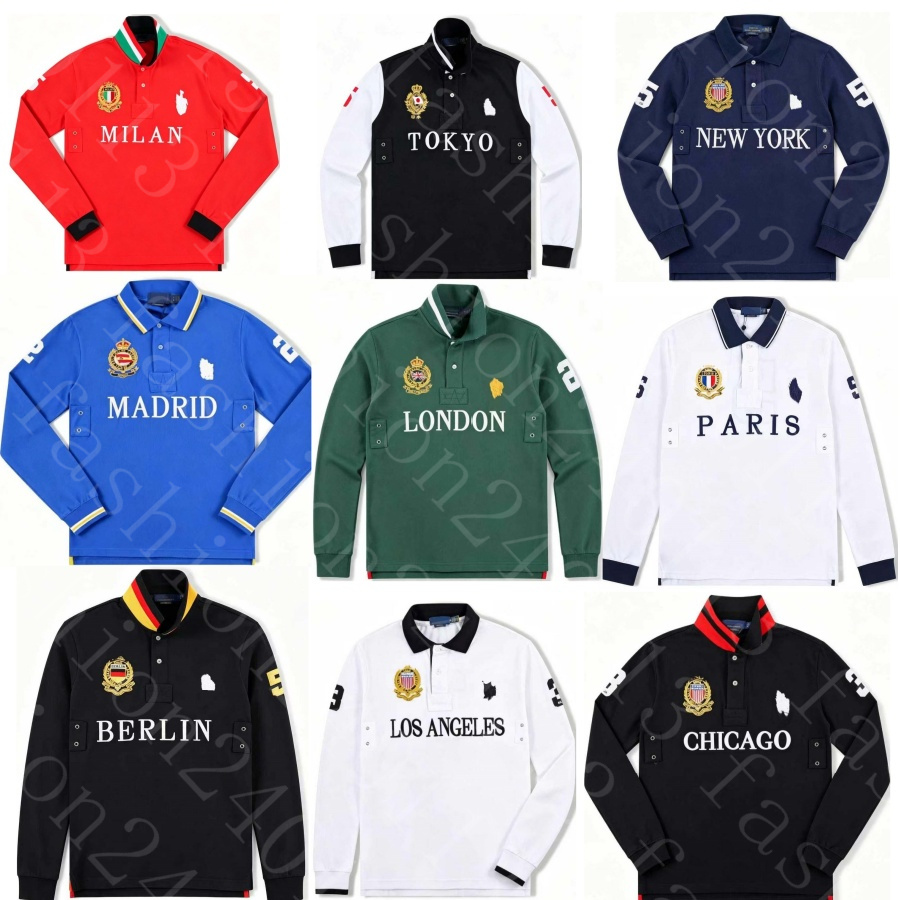 polo long sleeve designer shirt longsleeve men polos t shirts mens tshirt spring autumn sweatshirt cotton embroidery sweatshirts high quality casual