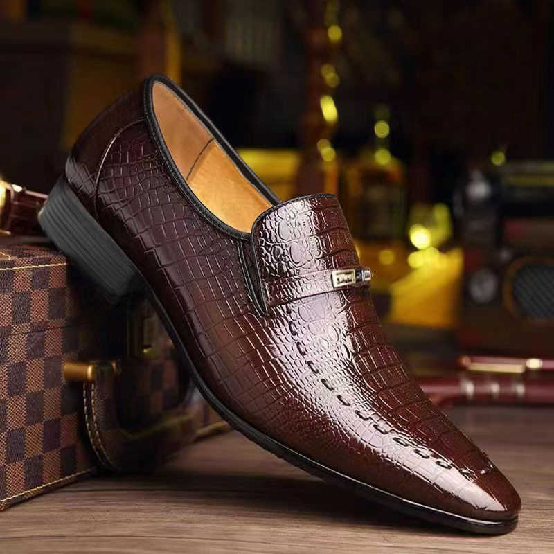 Crocodile Leather Men Shoes PU Pattern Men Business Dress Shoes Leather Casual Social Shoe Male Wedding Footwear Zapatos Hombre H260915