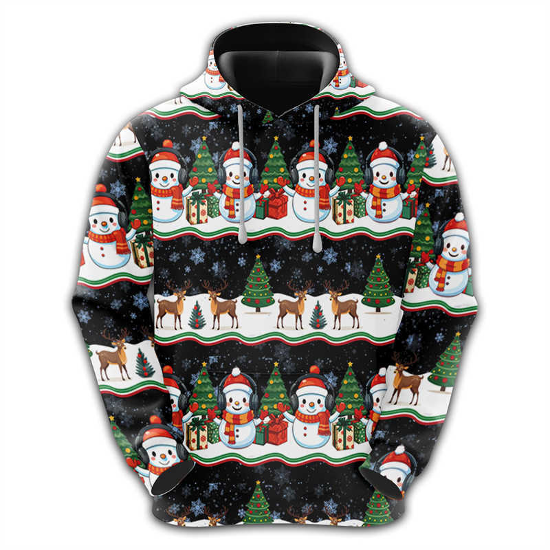 Pattern Christmas Snowman 3D Printed Hoodies For Men Clothes Xmas Snow Man Pullovers Sweatshirts Men's Sport Tracksuit D260915