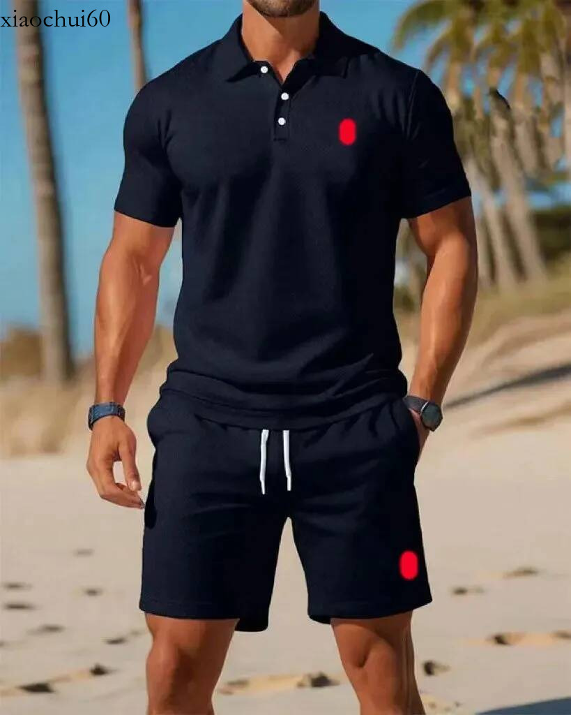 Designer Polo Men's Embroidered Two Piece Set Summer High Quality Versatile Trendy Shirt Shorts Casual Outfit