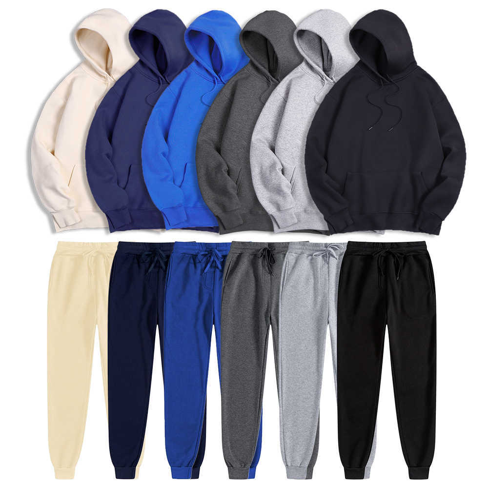 7 Color Men Women New Hoodie Fashion Brand Sportswear Hoodie Sweatpants Autumn Winter Warm Hooded Trouser Sport Casual Sets D260915