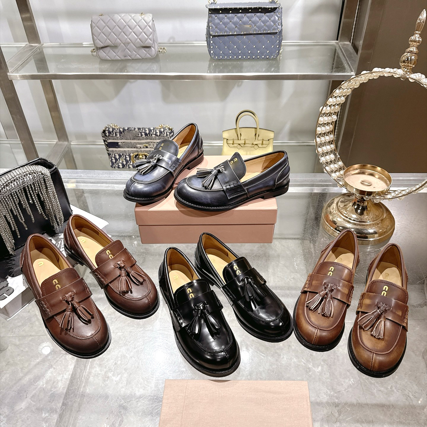 Fashion vintage loafers Women Outdoor travel dress shoe 10a High quality Pumps luxurys Designer casual shoe Spring Summer Chunky Heel Soft Flat slip