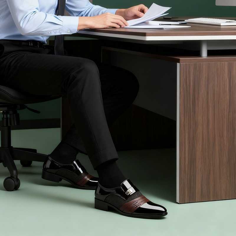 Business Large Size Men's 1pair Leather Shoes Dress Black British Casual Summer Mesh Breathable Men's Shoes Size 39-47 H260915