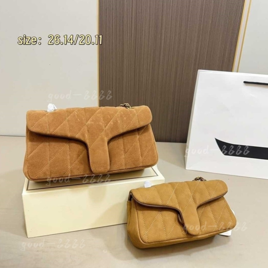 Designers Leather Shoulder Bags Sude Small Size 26 Bag High quality Chain Soft In Signature Canvas Tote Bags Women Handbag tabby Flap Crossbody Bags