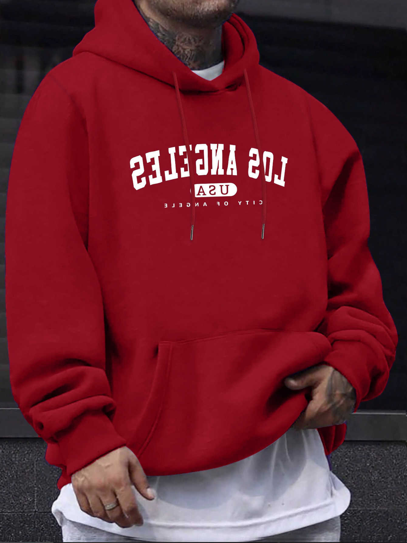 Men_s Los Angeles Usa Print Long sleeve Drawstring Print Hoodies Tshirt COTTON For Men Casual Autumn Winter D260915