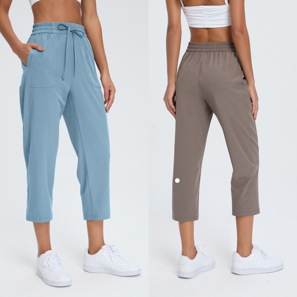 UU-L6573 Pantalon de Yoga tissé pour femmes Capris à jambe droite avec tissu respirant à séchage rapide ajustement pantalon de Jogging décontract