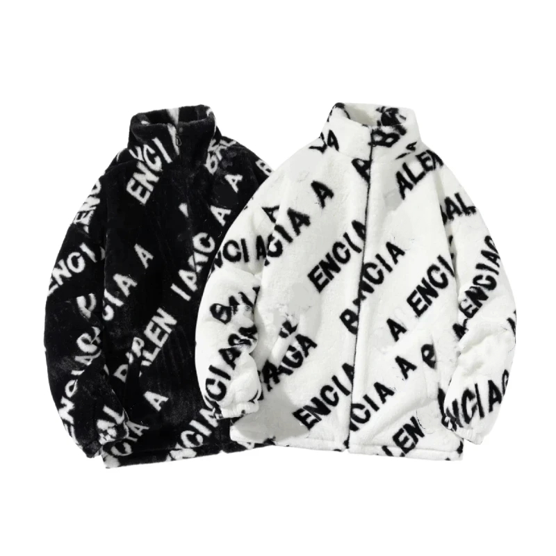 bal Oversized Letter Print Zipper Men's Women's Luxury Windbreaker Cool Stand Collar Jacket Designer Hip Hop Casual Autumn Winter Outdoor