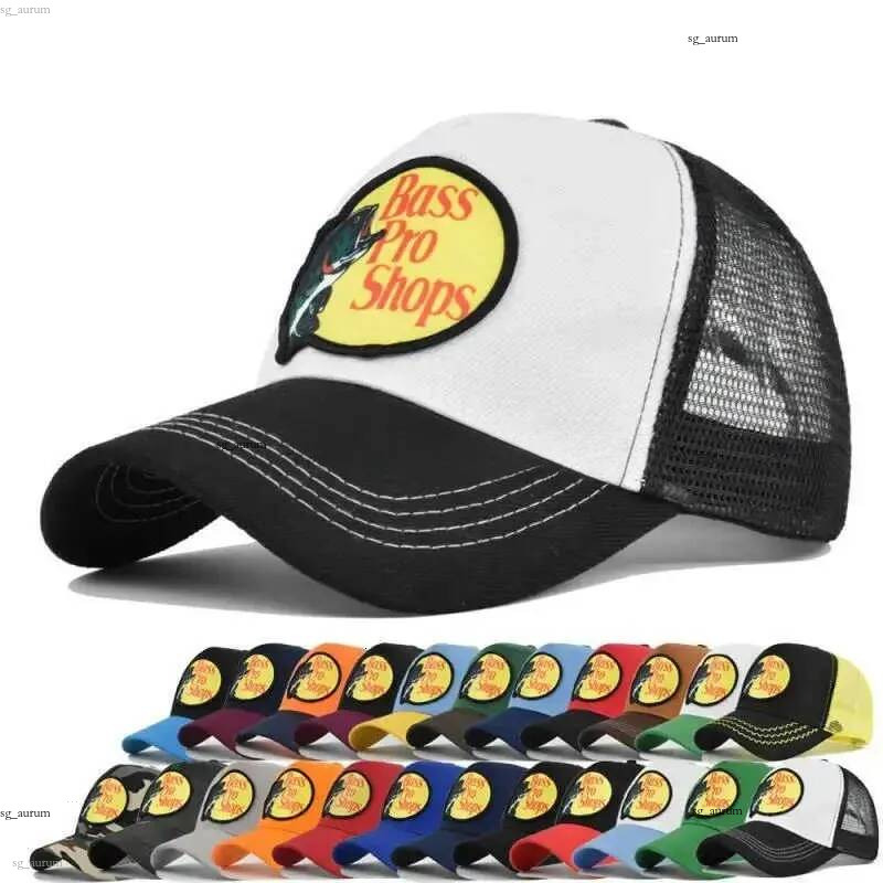 Casquettes de Baseball voyage Peaked Bass Pro hommes broderie Hip Hop Couple Style pare-soleil réglable camionneur maille casquette 444